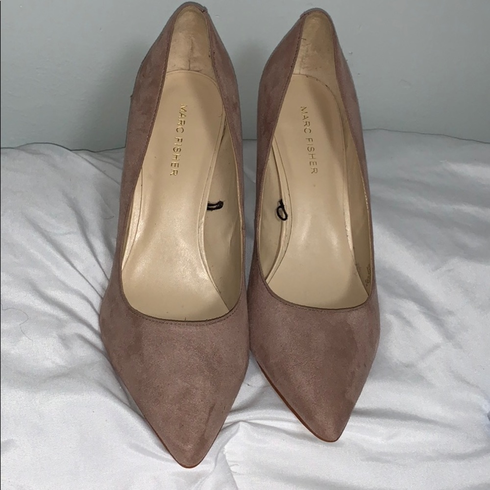 Pink suede heels
